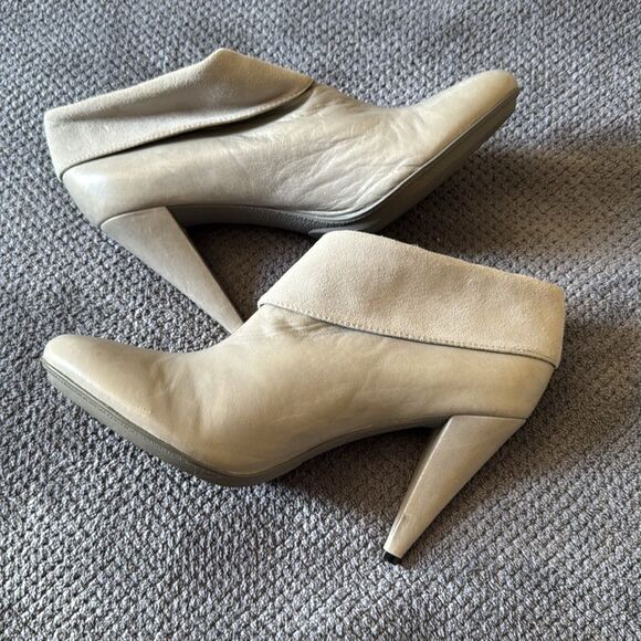 Coach Annika Cone Heel Booties‎ Size 10B Gray Leather Suede Pointed Toe Heels - Picture 5 of 12